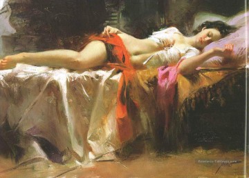 fille endormie PD Femme Impressionist Peinture à l'huile